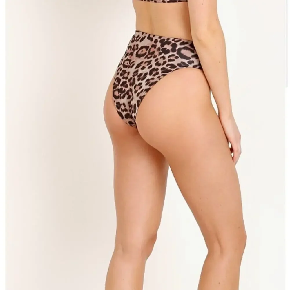 NWT Frankie's Bikinis Juju Bikini Bottom Leopard SZ. XS